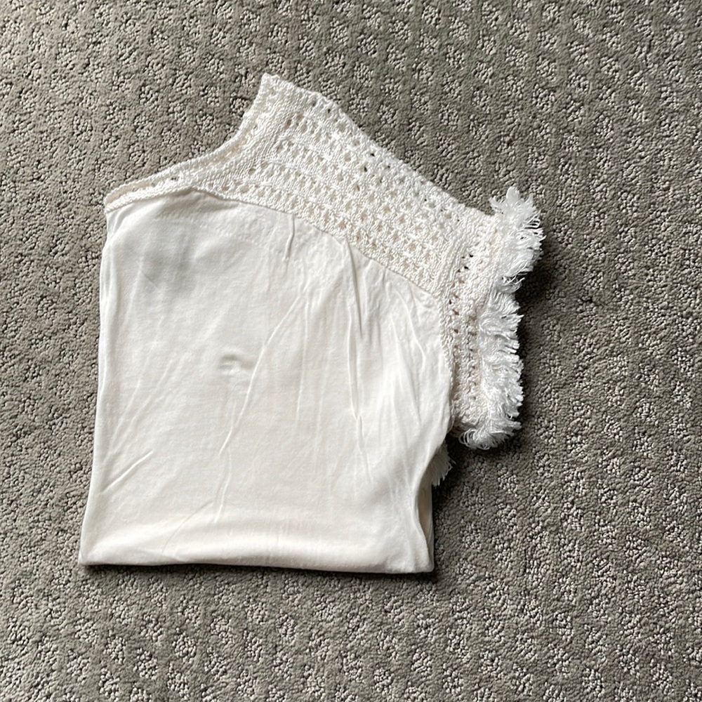Cream Fringe top